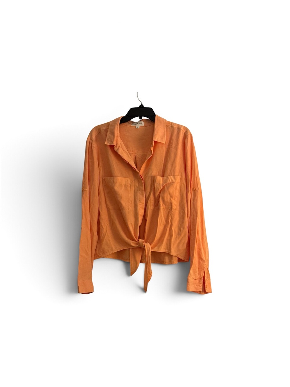 cloth & stone Orange Tie-Front Button Shirt